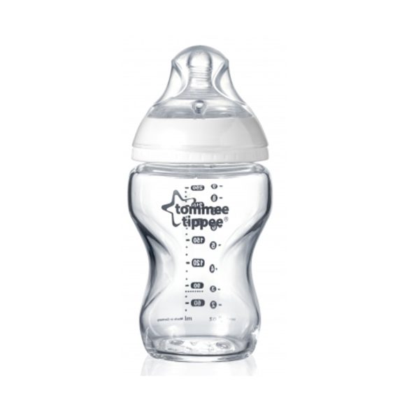 Tommee Tippee Стъклено шише EASI-VENT  250мл. / 0+м.