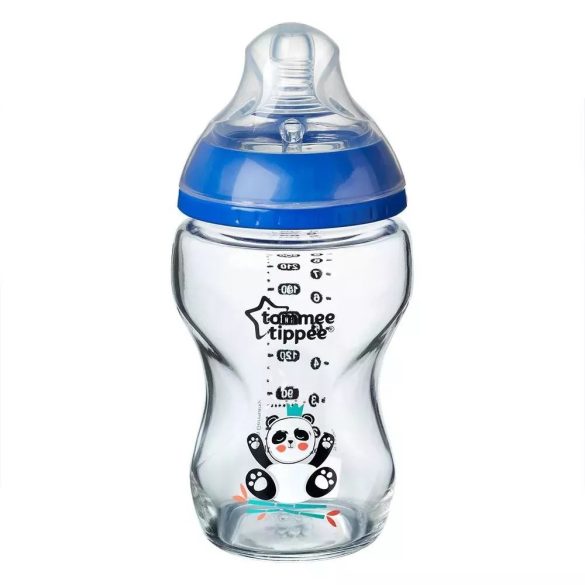 Tommee Tippee Стъклено шише за момче EASI-VENT 250 мл. / 0+м.