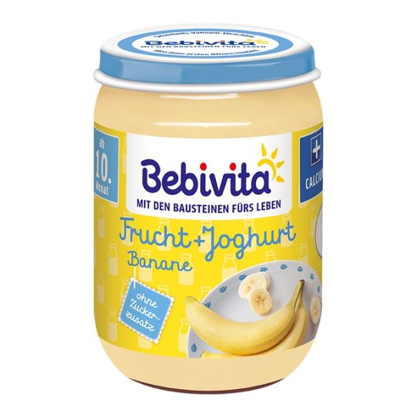 Bebivita Йогурт с плодове  и банани  БИО 10+м., 190гр.