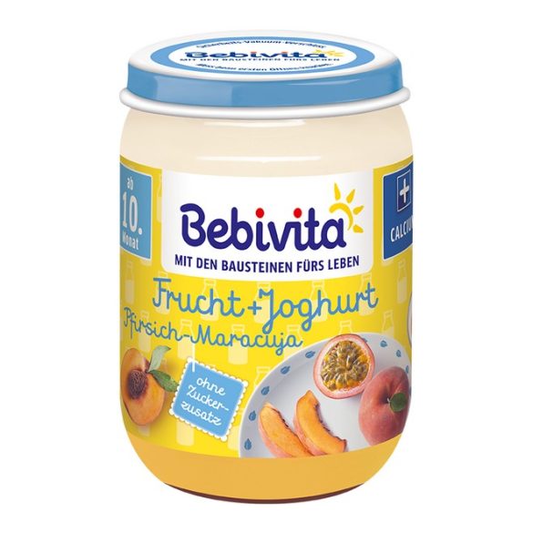 Bebivita Йогурт с плодове - праскова и маракуя  БИО 10+м.,  190гр.