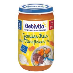   Bebivita Зеленчуци с ориз и телешко месо БИО 12+м., 250гр. 
