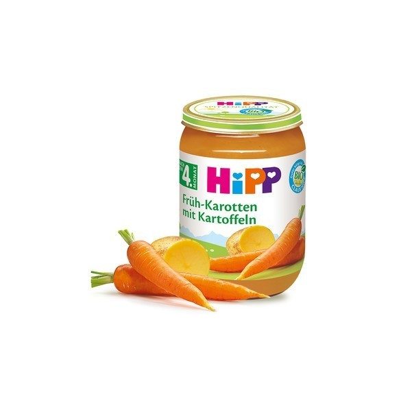 HIPP БИО Ранни моркови с картофи 190 гр.