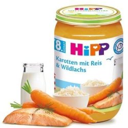   HIPP БИО Моркови с ориз и дива сьомга