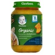   GERBER - Гербер Пюре Organic Зел. с пуешко месо и пълнозърнеста паста- 190g