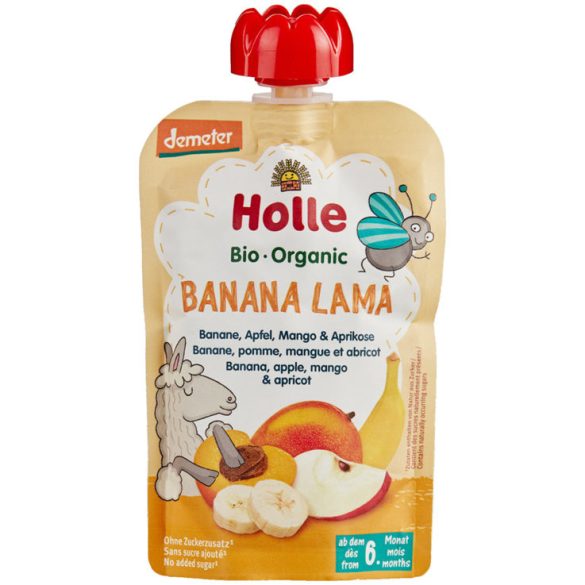 Holle БИО Банан, ябълка, манго и кайсия 100g