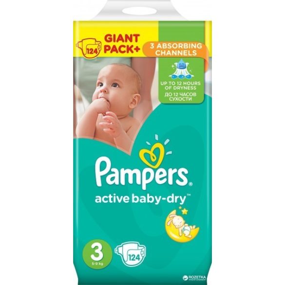 Pampers Active Baby Пелени 3 / 6-10 кг/ 104бр.
