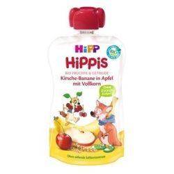   HIPP Био Плодова закуска Ябълка,вишна,банан с пълнозърнести култури