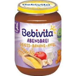   Bebivita Каша Лека нощ Грис банан и ябълка  БИО 5+м., 190гр. 
