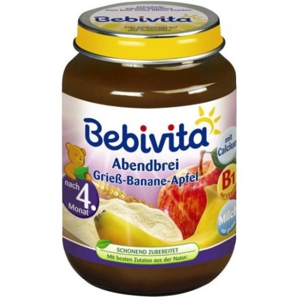 Bebivita Каша Лека нощ Грис банан и ябълка  БИО 5+м., 190гр. 