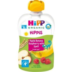   HIPP Плодова закуска Ябълка,банан,малина с пълнозърнести култури