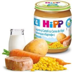   HIPP БИО Зеленчуци, картофи с телешко месо 4м 125