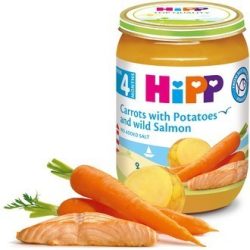   HIPP  Моркови с картофи и дива Сьомга 4м